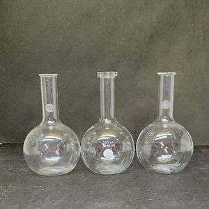 COPY - 3 Pyrex 500mL Neck Round Distilling Flask Chemistry Elementary College S…